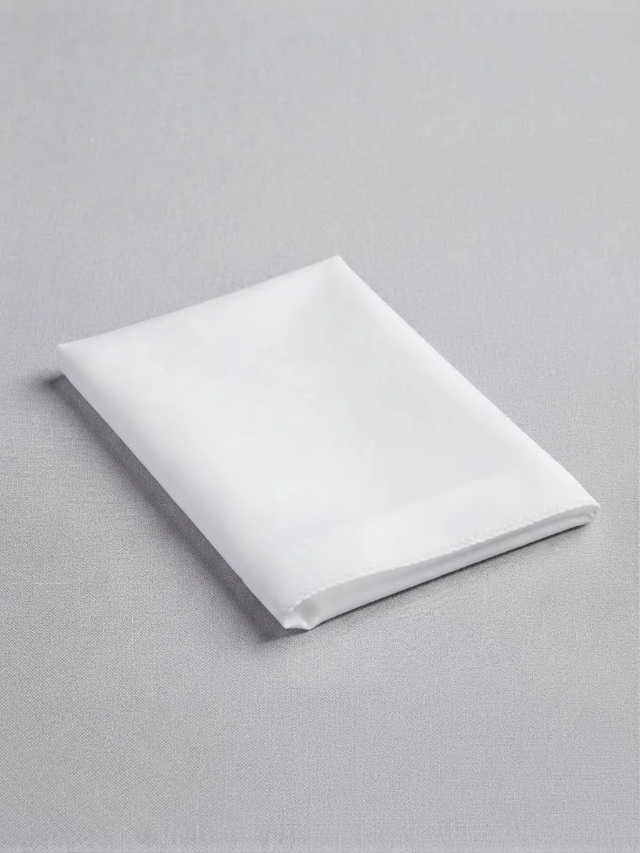 White Classic Pocket Square by Jet Smart Tailor